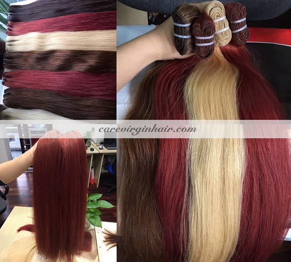Vietnamese hair color weft straight hair extensions carevirginhair
