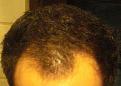 Combed backwards with bathroom light only