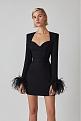 Aspen Black Feather Bodycon Mini Dress 05